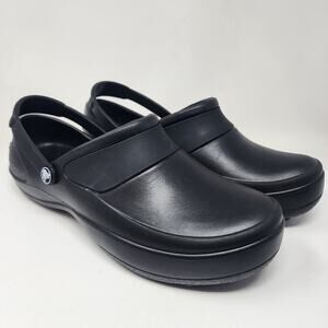 Crocs Mercy Work Clogs Women 10 Black Slip Resistant Comfort Shoes Swivel Heel